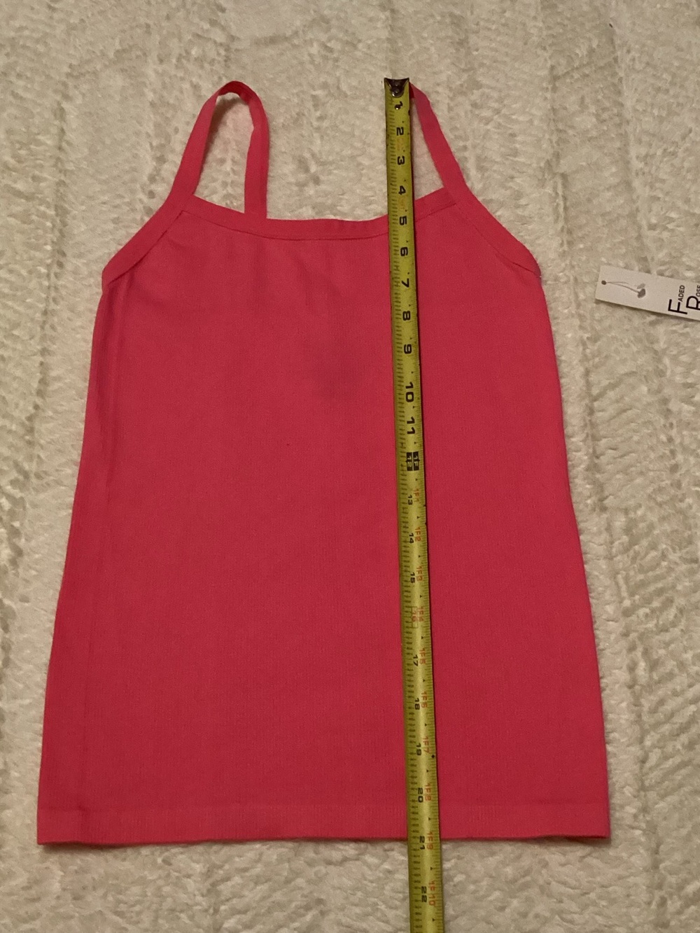 Girls Faded Rose Essentials Girls Pink NWT Tank Top Sz Medium Ribbed